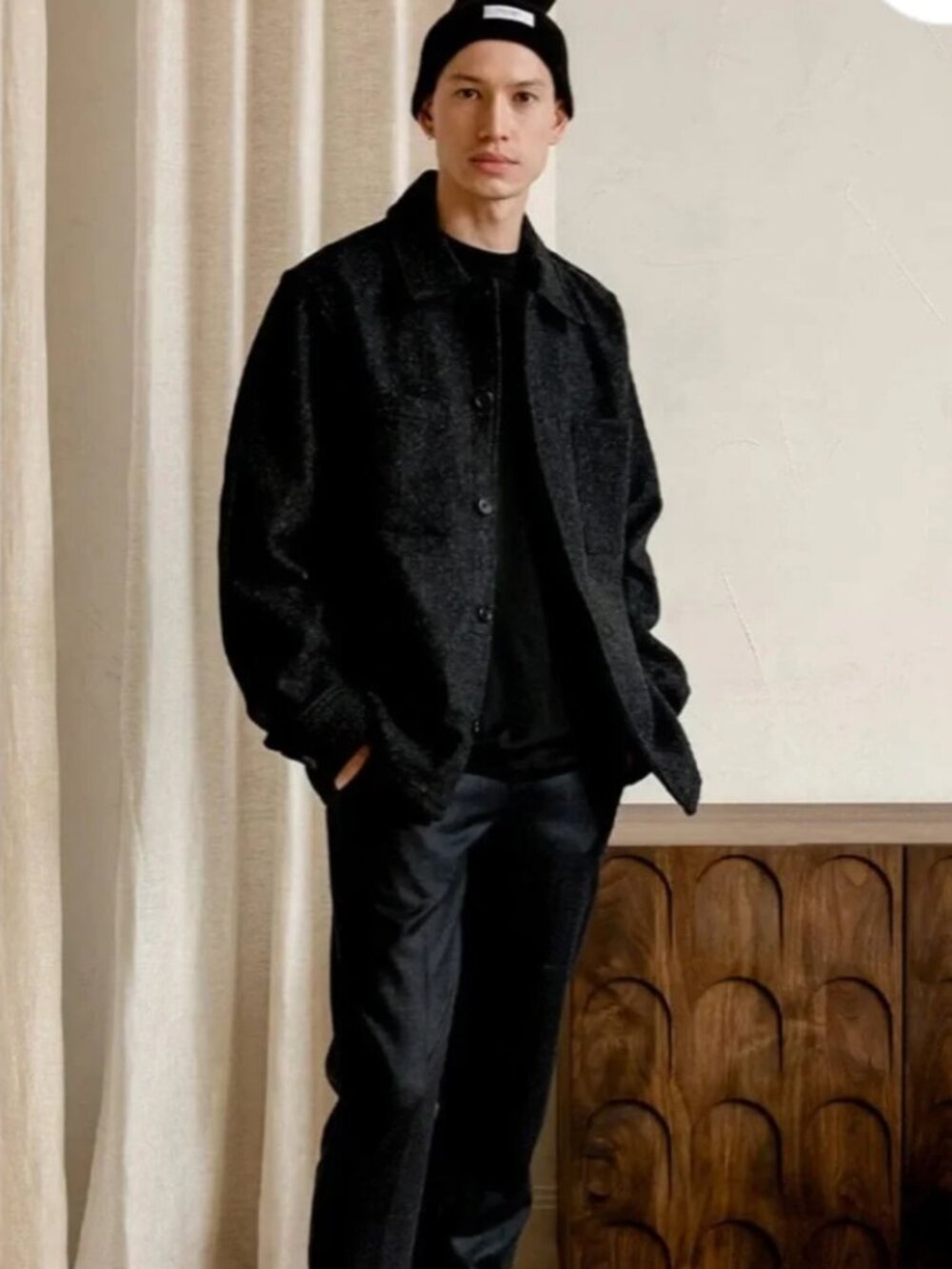 ECOLOGYST 'Harbour' 100% Wool Slow Fashion Charcoal Grey Shirt Jacket Size L